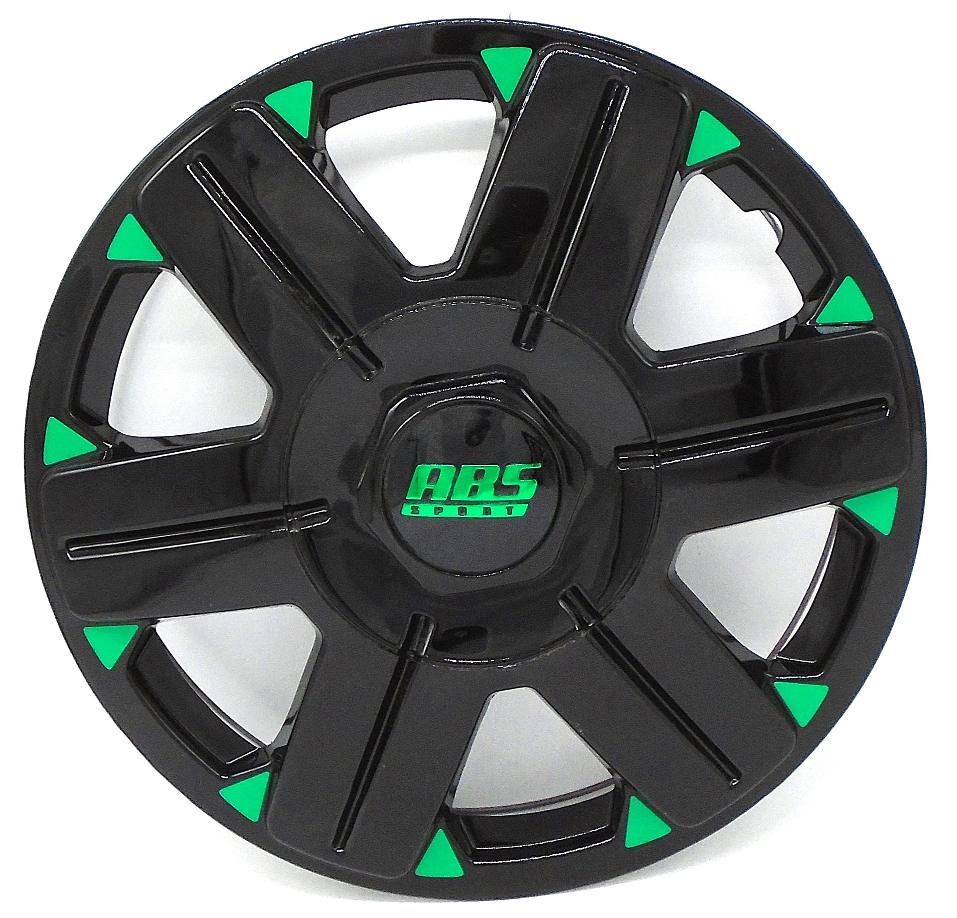 [POLR13-LES0028] TAPON POLVERA RIN 13 ABS SPORT TUNING NEGRO-VERDE LES0028