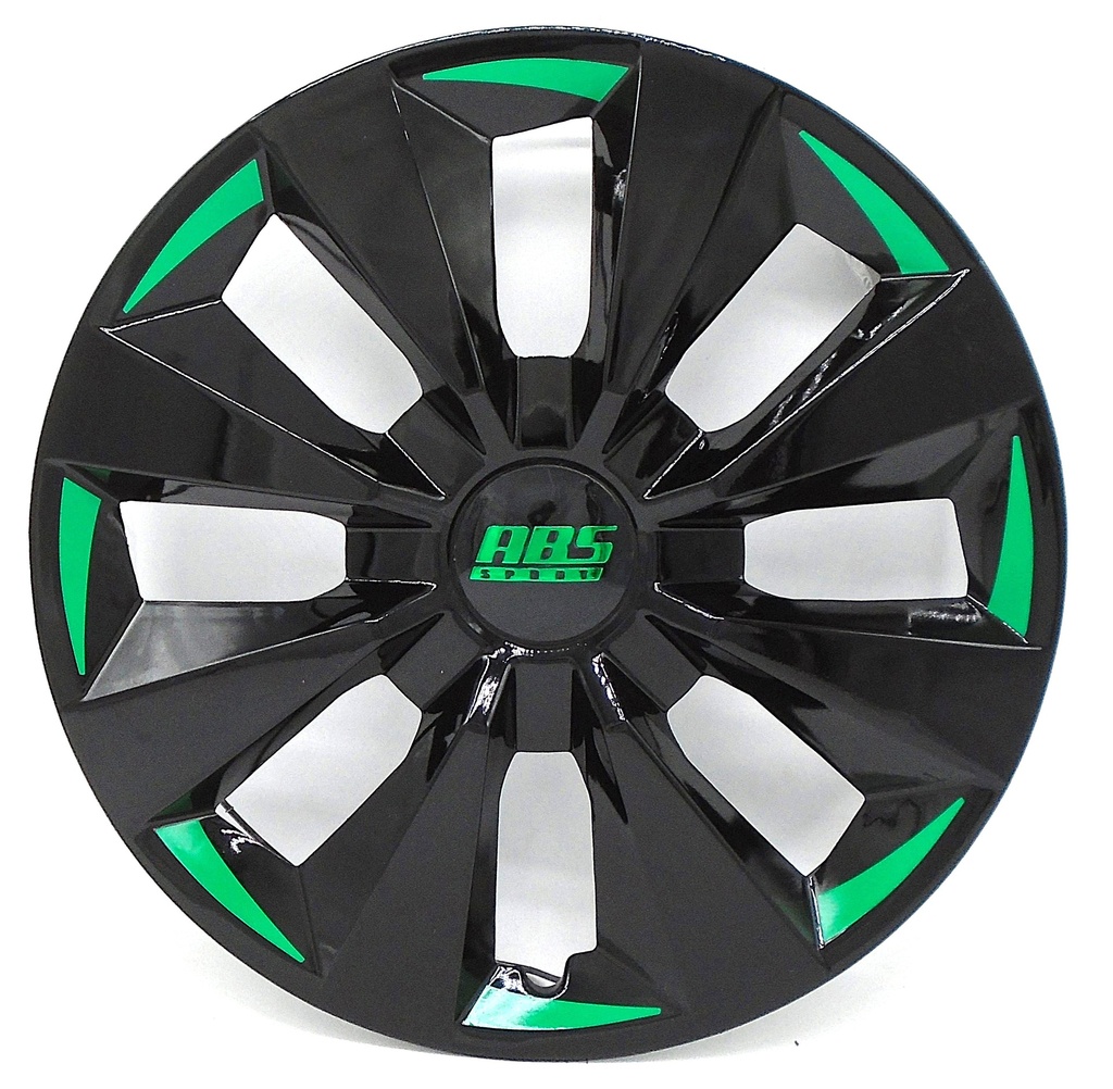 TAPON POLVERA RIN 14 ABS SPORT TUNING NEGRO-VERDE LES0054
