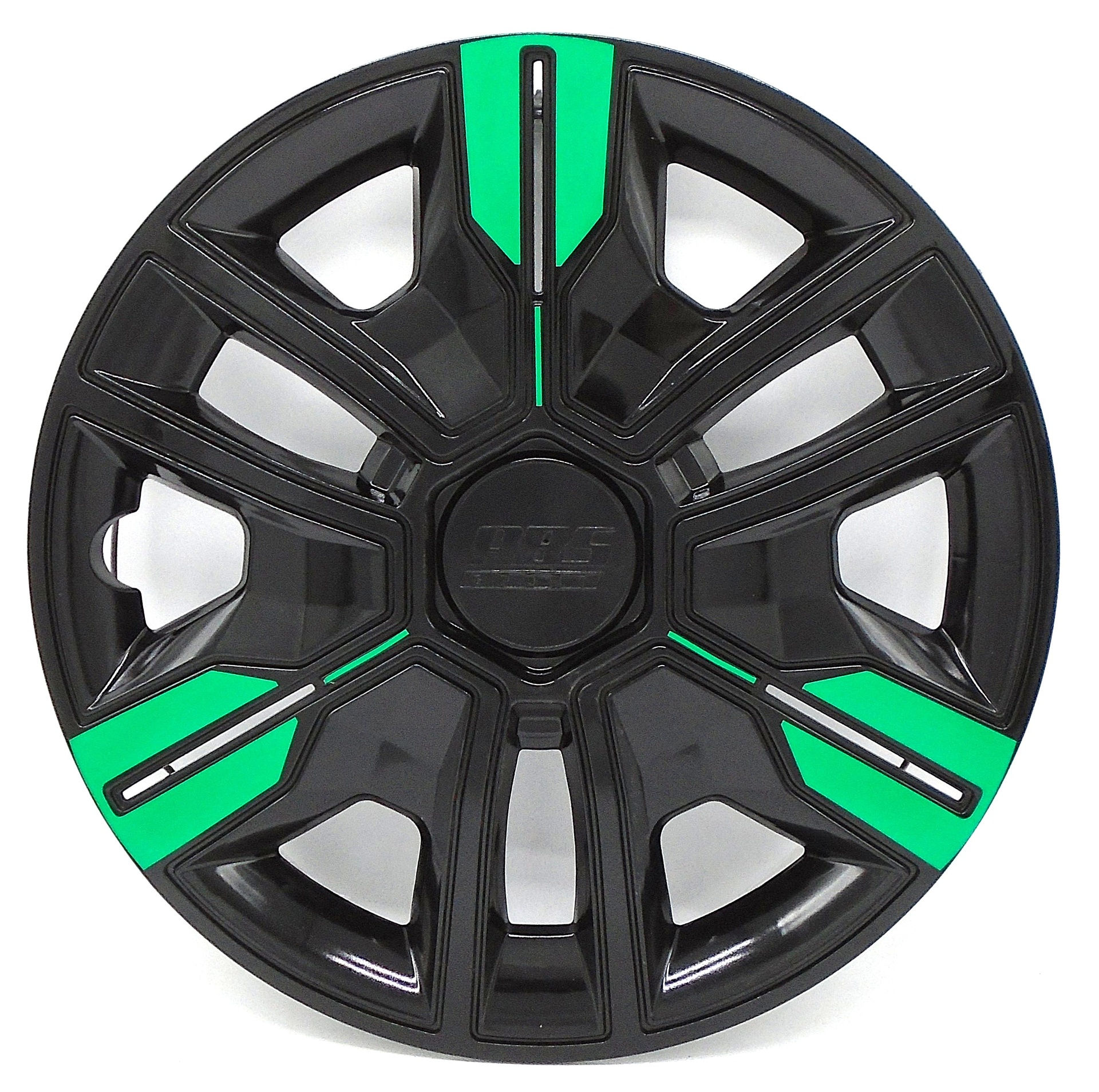 [POLR14-LES0057] TAPON POLVERA RIN 14 ABS SPORT TUNING NEGRO-VERDE LES0057