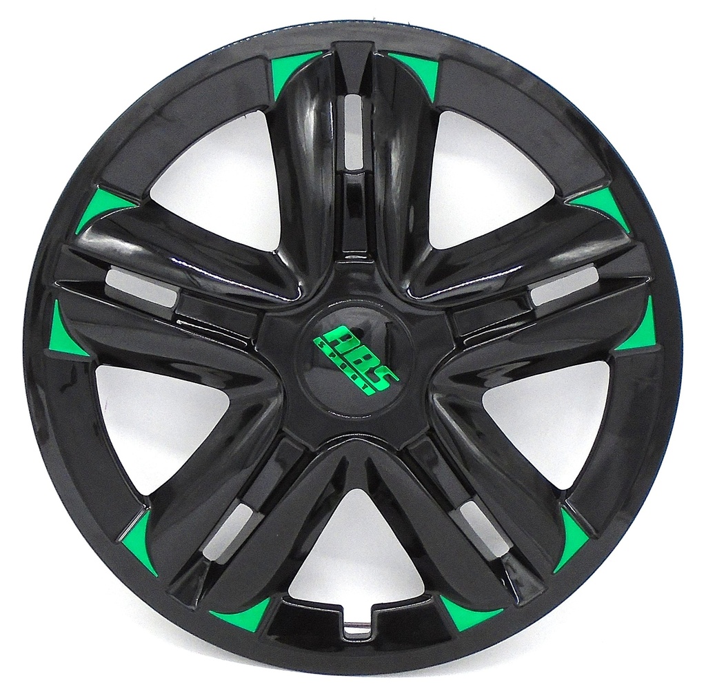 TAPON POLVERA RIN 15 ABS SPORT TUNING NEGRO-VERDE LES0056