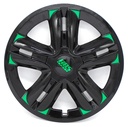 TAPON POLVERA RIN 15 ABS SPORT TUNING NEGRO-VERDE LES0056