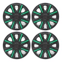 TAPON POLVERA RIN 15 ABS SPORT TUNING NEGRO-VERDE LES0059