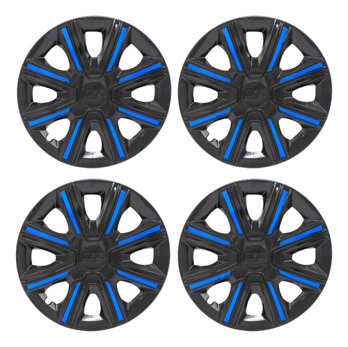 [POLR15-LES0061] TAPON POLVERA RIN 15 ABS SPORT TUNING NEGRO-AZUL LES0061