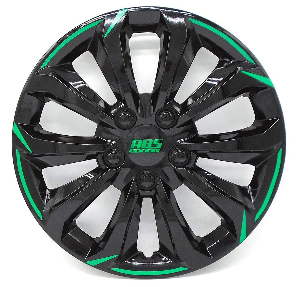 TAPON POLVERA RIN 16 ABS SPORT TUNING NEGRO-VERDE LES0020