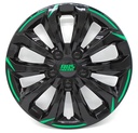 TAPON POLVERA RIN 16 ABS SPORT TUNING NEGRO-VERDE LES0020