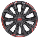 TAPON POLVERA RIN 16 ABS SPORT TUNING NEGRO-ROJOROJO LES0021