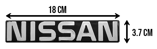EMBLEMA LETRAS PLACA NISSAN 720 CROMO 18x3.5cm