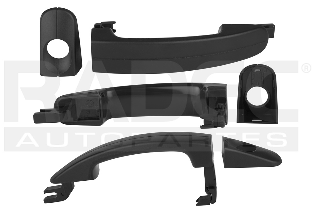MANIJA EXTERIOR FD FOCUS 07-18 CON HOYO PARA LLAVE SIN SENSOR CORRUGADA NEGRA PLASTICO DELANTERA IZQ