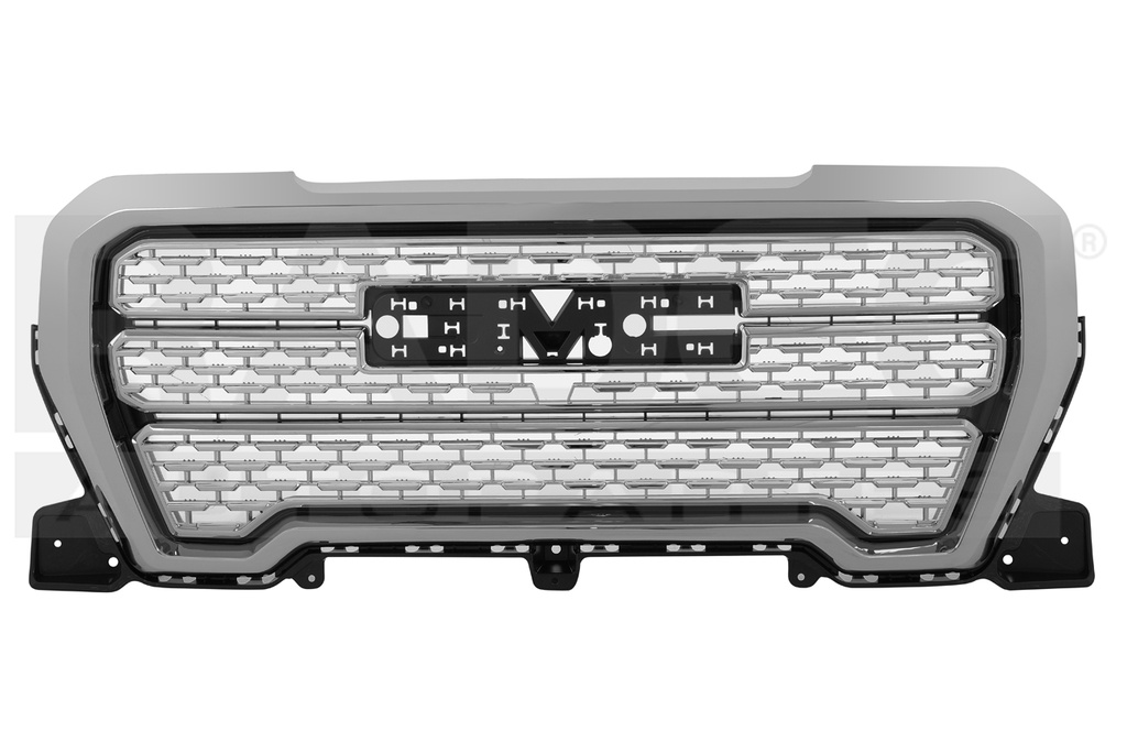 PARRILLA GM SIERRA 19-22 CROMADA PANAL SLE/AT4/DENALI V8 8 CILINDROS 5.3/6.2L 2/4 PUERTAS