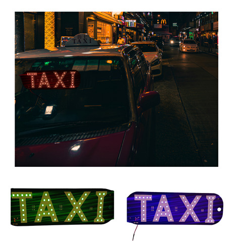 LETRERO PARA TAXI CON CHUPON LUZ LED ROJO