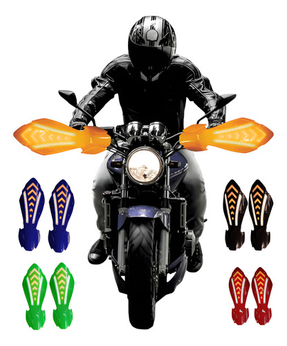 CUBRE PUÑOS PARA MOTOCICLETA UNIVERSAL AMARILLO 25 X 9.5CM PAR