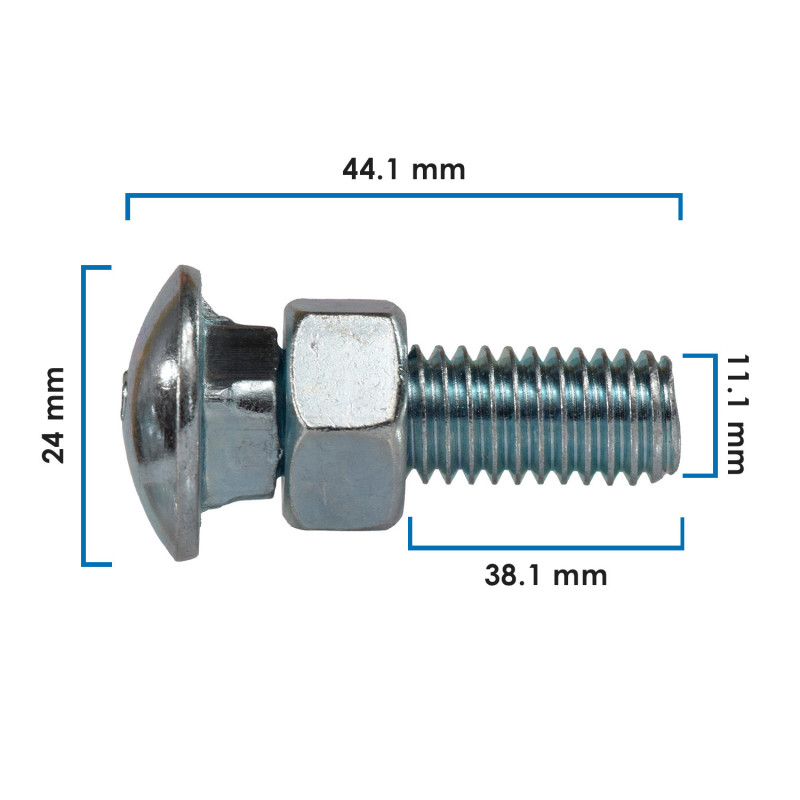 TORNILLO P/DEFENSA UNIV VARIOS 50-22 25 Piezas Acero Cromo 11.10 7/16 44.10 1 47/64 38.10 1 1/2 24 15/16 17.4 9.4 14