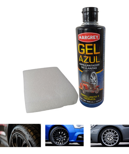 LIMPIADOR ABRILLANTADOR GEL AZUL 500 ML MARGREY + ESPONJA BLANCA LIMPIADOR