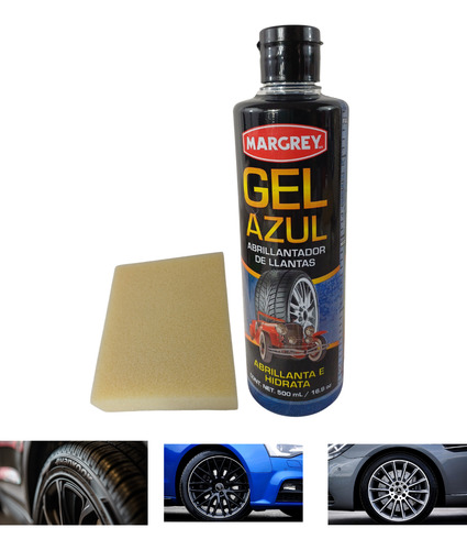 LIMPIADOR ABRILLANTADOR GEL AZUL 500 ML MARGREY + ESPONJA AMARILLA LIMPIADOR