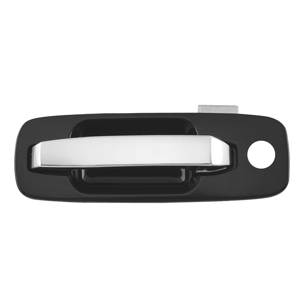 MANIJA EXTERIOR NS X-TRAIL 02-07  CON HOYO PARA LLAVE NEGRA/CROMO PLASTICO HUSHAN Izquierdo Delantera  