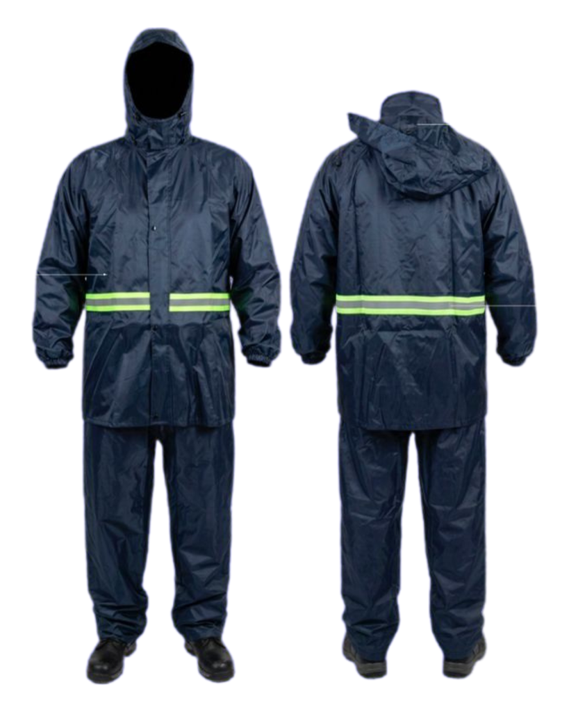 IMPERMEABLE AZUL CON REFLEJANTE BRONX 2 PIEZAS TALLA XL