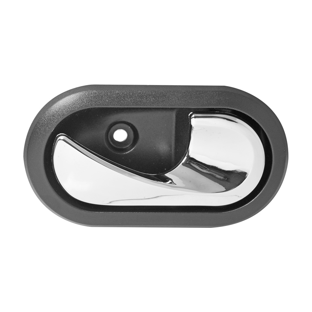 MANIJA INTERIOR RN CLIO EURO 07-09/DUSTER 13-20/MEGANE 04-10/SANDERO 07-15/SCENIC II 05-08/STEPWAY 10-15  PARA CHICOTE NEGRA/CROMO PLASTICO HUSHAN Derecho Delantera/Trasera  