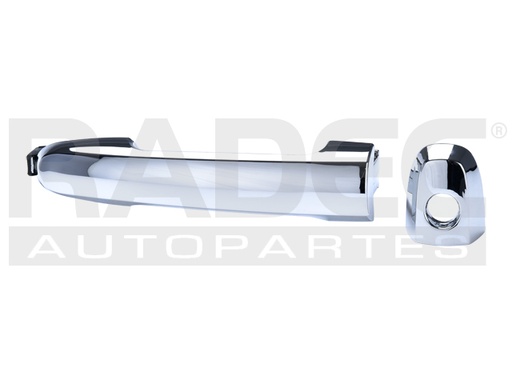 MANIJA EXTERIOR PT VIBE 03-10  TY CAMRY 02-06/COROLLA 03-13/HIGHLANDER 01-07/HILUX VIGO 05-15/MATRIX 03-08/RAV4 01-12/SOLARA 04-08/YARIS 06-11  CON HOYO PARA LLAVE CROMADA PLASTICO HUSHAN Derecho/Izquierdo Delantera  