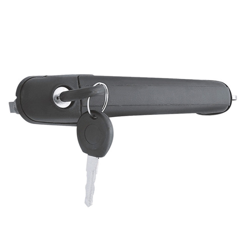 MANIJA EXTERIOR VW DERBY 95-09/VAN 03-08/SHARAN 02-08  ST CORDOBA 99-02/ALHAMBRA 02-07/IBIZA 99-02  PATA CORTA 5.5 CM CORRUGADA NEGRA PLASTICO HUSHAN Derecho/Izquierdo Delantera  