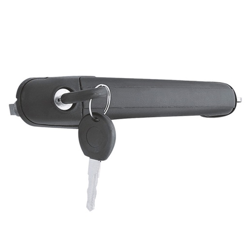 MANIJA EXTERIOR VW DERBY 95-09/VAN 03-08/SHARAN 02-08  ST CORDOBA 99-02/ALHAMBRA 02-07/IBIZA 99-02  PATA CORTA 5.5 CM CORRUGADA NEGRA PLASTICO HUSHAN Derecho/Izquierdo Delantera  