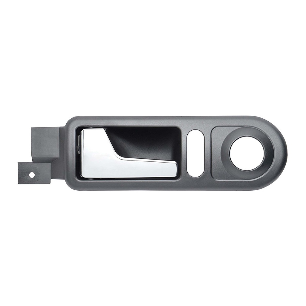 MANIJA INTERIOR VW GOLF 00-06/JETTA A4 99-07/CLASICO 08-15  CON HOYO PARA SEGURO Y CONTROL ESPEJO NEGRA/CROMO PLASTICO VIDRIO MANUAL HUSHAN Izquierdo Delantera  