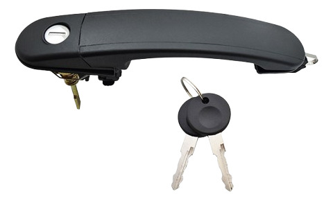 MANIJA EXTERIOR VW POINTER 4P/ POINTER PU 00-10 C/HOYO PATA CORTA CORRUGADA NEGRA PLASTICO HUSHAN DER/IZQ Delantera