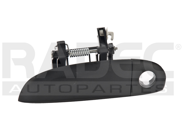 MANIJA EXTERIOR HY I10 12-14  CON HOYO PARA LLAVE CORRUGADA NEGRA PLASTICO HUSHAN Izquierdo Delantera  