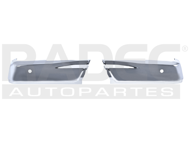 JGO ALERON DEFENSA TRASERO FD F-150 15-20 C/HOYO P/SENSOR CROMADO DER/IZQ