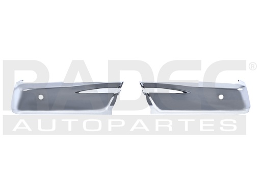 JGO ALERON DEFENSA TRASERO FD F-150 15-20 C/HOYO P/SENSOR CROMADO DER/IZQ