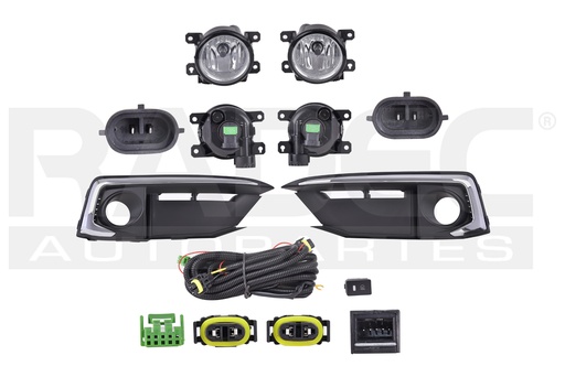 JUEGO FARO NIEBLA HD CIVIC 19-20 FILO CROMADO C/REJILLA C/CABLES CN
