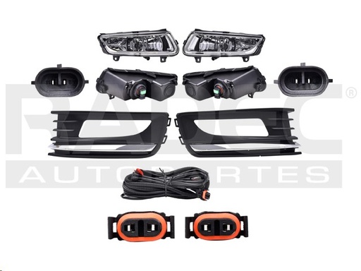 JUEGO FARO NIEBLA VW VENTO 16-20 LINEA ANTERIOR C/REJILLA FILO CROMADO CN