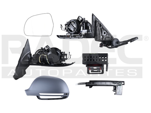 ESPEJO AD A3 09-10 3 PUERTAS ELECTRICO E/ABATIBLE C/DESEMPANANTE C/DIRECCIONAL P/PINTAR TDI 2.0 16V QUATTRO/TDI 2.0 16V/TDI 1.9/1.6/TSI 1.2/TDI 2.0/TFSI 1.8/TDI 1.6/TFSI 1.4 IZQ