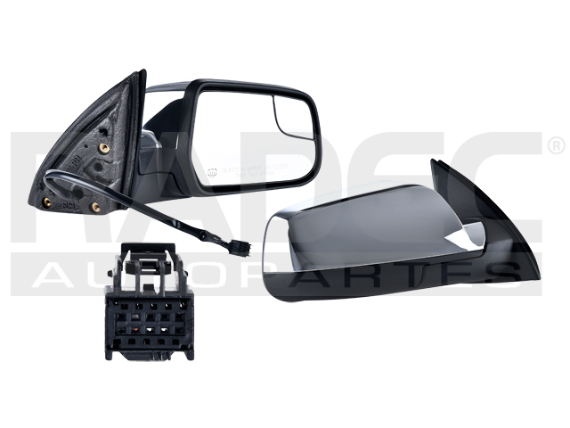ESPEJO CV EQUINOX 10-15 ELECTRICO C/DESENPANANTE C/PUNTO CIEGO CROMADO L/LTZ/LS/LT/DENALI/SLE/SLT L4/V6 4/6 CILINDROS 2.4/3.6L 4 PUERTAS DER