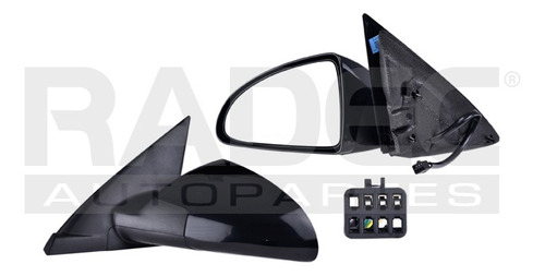 ESPEJO CV MALIBU 04-07 ELECTRICO P/PINTAR 3 PINES MAXX/BASE/LS/LT L4/V6 4/6 CILINDROS 2.2/3.5L 4 PUERTAS IZQ