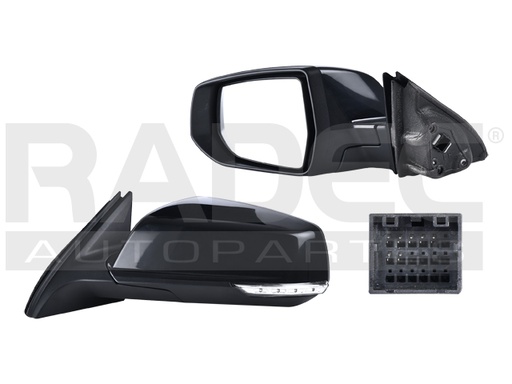 [018-0630-23] ESPEJO CV MALIBU 13-15 ELECTRICO C/DESENPANANTE C/DIRECCIONAL P/PINTAR 7 PINES ECO/LTZ/LS/LT L4 4 CILINDROS 2.0/2.4/2.5L 4 PUERTAS IZQ