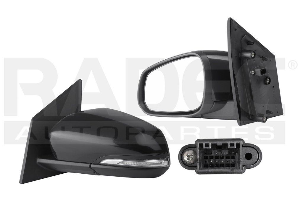 ESPEJO CV SPARK 16-21 ELECTRICO C/DESEMPANTE C/DIRECCIONAL E/ABATIBLE LINEA NUEVA P/PINTAR ACTIV/PREMIER CVT L4 4CILINDROS 1.4L 4 PUERTAS IZQ