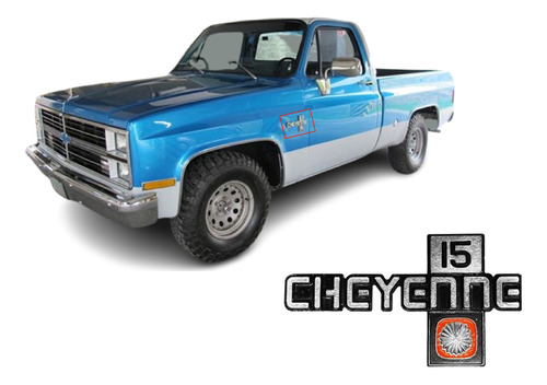 EMBLEMA LETRAS CV CHEYENNE 15 CROMO