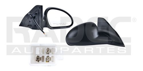 ESPEJO FD ESCORT 97-02 ELECTRICO CORRUGADO 3 PINES LS/GS/LX/ZX2/SE/BASE/SPORT L4 4CILINDROS 2.0L 4 PUERTAS DER