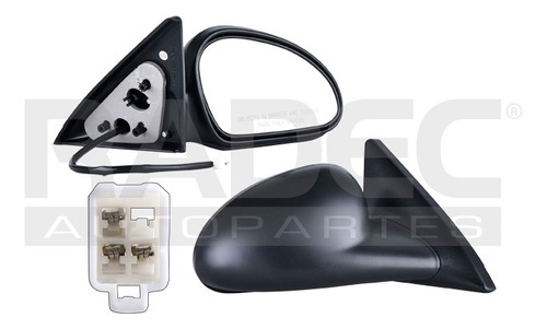 ESPEJO FD ESCORT 98-03  2 PUERTAS ELECTRICO CORRUGADO 3 PINES DER