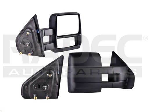 ESPEJO FD F-150 04-14 MANUAL TELESCOPICO CORRUGADO XL/XLT/SVT V6/V8 6/8CILINDROS 3.5/3.7/5.0L 2/4 PUERTAS DER