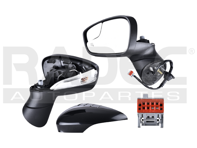 ESPEJO FD FIESTA 11-16 ELECTRICO C/DESENPANANTE C/DIRECCIONAL C/PUNTO CIEGO P/PINTAR ST/SES/TITANIUM/SEL/SE/S L4 4CILINDROS 1.6L 4 PUERTAS IZQ