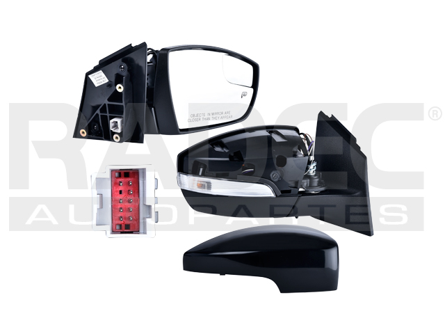 ESPEJO FD FOCUS 12-14 ELECTRICO C/DESEMPANANTE C/DIRECCIONAL C/PUNTO CIEGO C/LUZ INFERIOR P/PINTAR ST/TITANIUM/SEL/SE/S L4 4CILINDROS 2.0L 4 PUERTAS DER