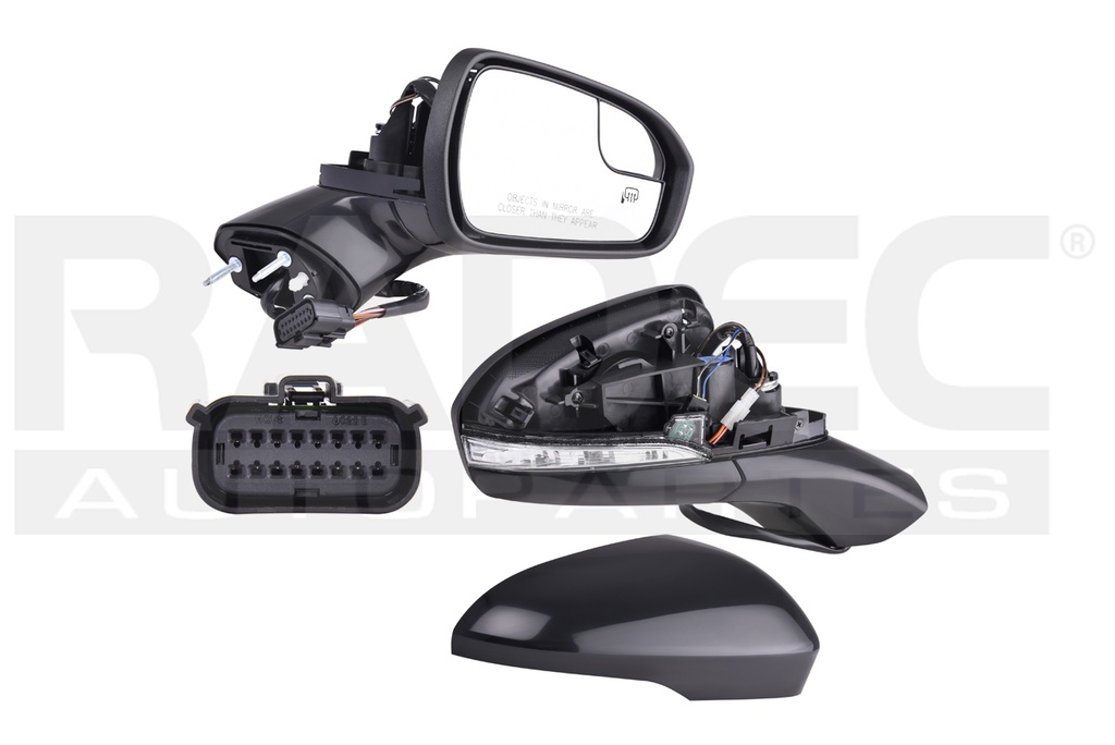 ESPEJO FD FUSION 17-20 ELECTRICO C/DESEMPANANTE C/DIRECCIONAL C/MEMORIA C/PUNTO CIEGO P/PINTAR SE/PLATINUM/TITANIUM/SPORT L4/V6 4/6CILINDROS 2.0/2.5/2.7L 4 PUERTAS DER