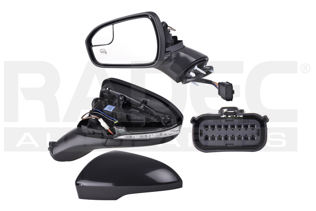 ESPEJO FD FUSION 17-20 ELECTRICO C/DESEMPANANTE C/DIRECCIONAL C/MEMORIA C/PUNTO CIEGO P/PINTAR SE/PLATINUM/TITANIUM/SPORT L4/V6 4/6CILINDROS 2.0/2.5/2.7L 4 PUERTAS IZQ