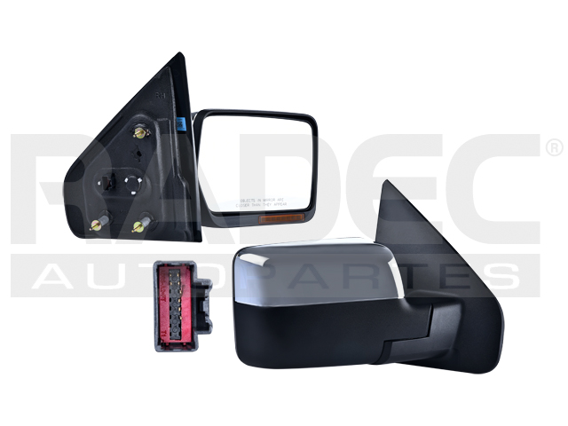 ESPEJO FD LOBO 04-08 ELECTRICO C/DESEMPANANTE C/DIRECCIONAL (8 LEDS) CROMADO 7 PINES LARIAT/HARLEY/FX4/KING RANCH/BASE/XL/XLT/STX DER