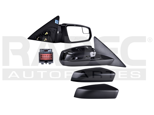 ESPEJO FD MUSTANG 13-14 ELECTRICO C/DESENPANANTE C/LUZ C/PUNTO CIEGO P/PINTAR/CORRUGADO BASE/GT/ST/SHELBY V6/V8 6/8CILINDROS 3.7/5.0/5.7L 2 PUERTAS DER