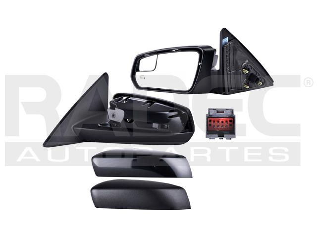 ESPEJO FD MUSTANG 13-14 ELECTRICO C/DESENPANANTE C/LUZ C/PUNTO CIEGO P/PINTAR/CORRUGADO BASE/GT/ST/SHELBY V6/V8 6/8CILINDROS 3.7/5.0/5.7L 2 PUERTAS IZQ