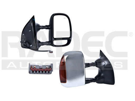 ESPEJO FD F-350 99-07 ELECTRICO C/DESENPANANTE C/DIRECCIONAL CROMADO LARIAT/HARLEY/KING RANCH/LIMITED/XLS/XL/EDDIE BAUER/XLT /F-250/F-350/F-450/F-550 5.4/6.0/6.8L 4 PUERTAS DER