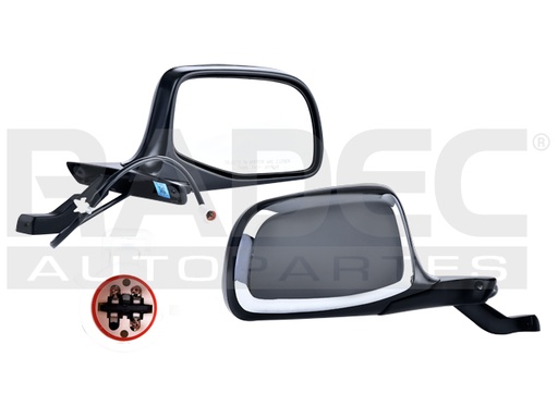 ESPEJO FD F-150 92-96 ELECTRICO CROMADO LIGHTNING/BASE/XL/EDDIE BAUER/XLT/F-150/F-250/F-350 V6/V8 6/8CILINDROS 2.0/3.3/4.2/4.6/5.4L 2 PUERTAS DER