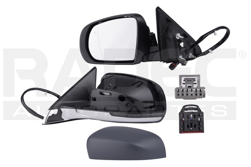 ESPEJO JP COMPASS 18-20 ELETRICO C/LUZ INFERIOR E/ABATIBLE P/PINTAR 4X2/4X4 LIMITED PREMIUM/TRAILHAWK L4 4 CILINDROS 2.4L 5 PUERTAS IZQ